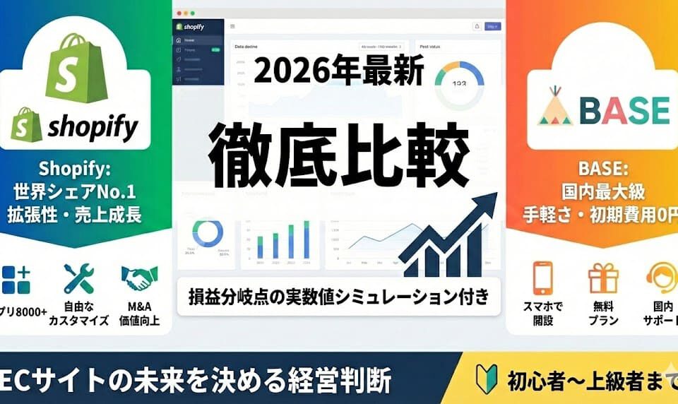 shopifyとbaseをイメージして比較した自作画像